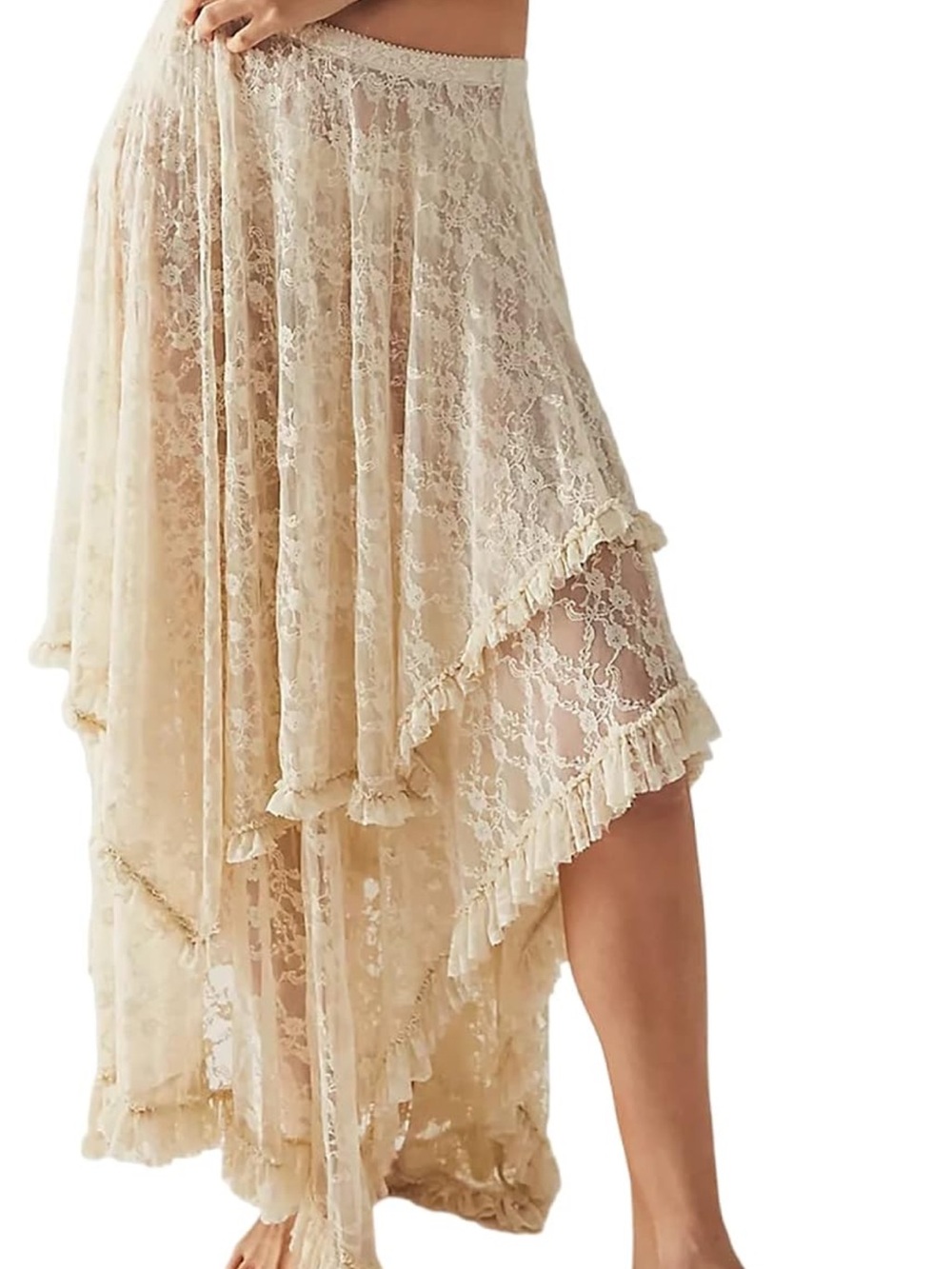 Asymmetrical lace layered fairy skirt m - Picture 7 of 14